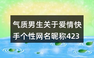 氣質(zhì)男生關(guān)于愛(ài)情快手個(gè)性網(wǎng)名昵稱(chēng)423個(gè)