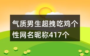 氣質(zhì)男生超拽吃雞個性網(wǎng)名昵稱417個