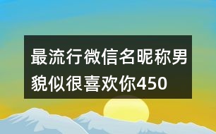 最流行微信名昵稱(chēng)男—貌似很喜歡你450個(gè)