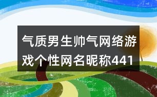 氣質男生帥氣網絡游戲個性網名昵稱441個