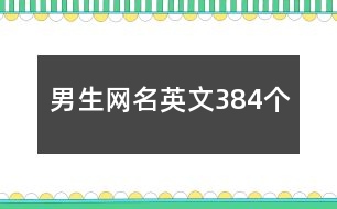 男生網(wǎng)名英文384個
