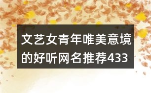 文藝女青年唯美意境的好聽網名推薦433個
