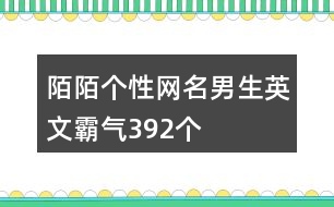 陌陌個(gè)性網(wǎng)名男生英文霸氣392個(gè)