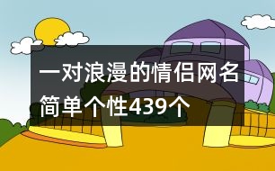 一對(duì)浪漫的情侶網(wǎng)名簡單個(gè)性439個(gè)
