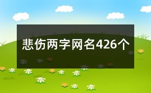 悲傷兩字網名426個