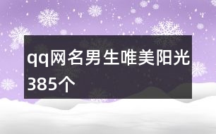 qq網名男生唯美陽光385個