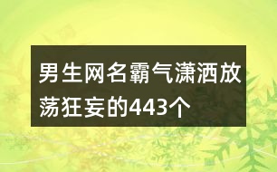 男生網(wǎng)名霸氣瀟灑放蕩狂妄的443個(gè)