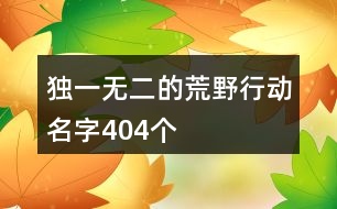 獨(dú)一無二的荒野行動名字404個(gè)