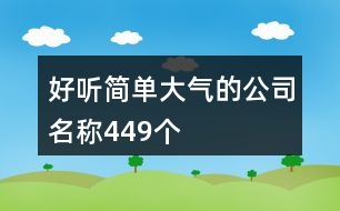 好聽簡單大氣的公司名稱449個(gè)