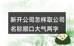 新開公司怎樣取公司名稱,順口大氣兩字公司名稱408個(gè)