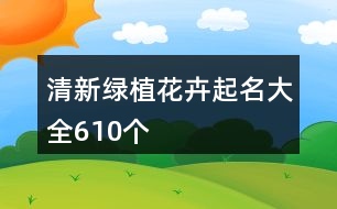 清新綠植花卉起名大全610個(gè)