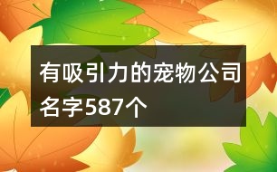 有吸引力的寵物公司名字587個