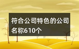 符合公司特色的公司名稱(chēng)610個(gè)