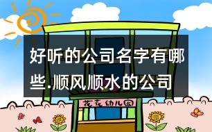 好聽的公司名字有哪些.順風(fēng)順?biāo)墓久?12個