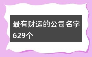 最有財運的公司名字629個