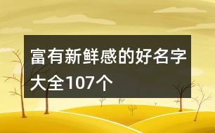 富有新鮮感的好名字大全107個(gè)