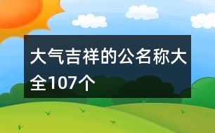 大氣吉祥的公名稱(chēng)大全107個(gè)