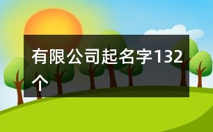 有限公司起名字132個