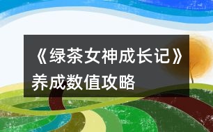 《綠茶女神成長記》養(yǎng)成數值攻略