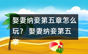娶妻納妾第五章怎么玩？ 娶妻納妾第五章攻略