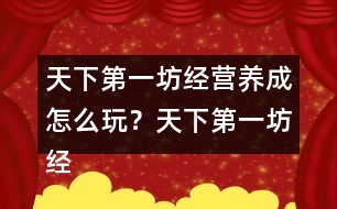 天下第一坊經(jīng)營(yíng)養(yǎng)成怎么玩？天下第一坊經(jīng)營(yíng)養(yǎng)成攻略