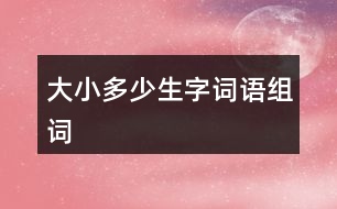 大小多少生字詞語(yǔ)組詞