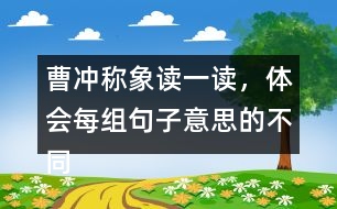 曹沖稱象讀一讀，體會(huì)每組句子意思的不同，再用加點(diǎn)的詞語(yǔ)各說(shuō)一句話。