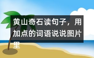黃山奇石讀句子，用加點的詞語說說圖片里的石頭，在選一張圖片寫下來。