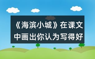 《海濱小城》在課文中畫出你認(rèn)為寫得好的句子，抄寫下來和同學(xué)交流。