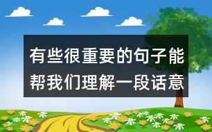有些很重要的句子能幫我們理解一段話意思，試著從文中找出來