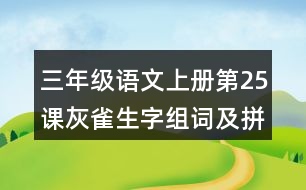 三年級(jí)語(yǔ)文上冊(cè)第25課灰雀生字組詞及拼音