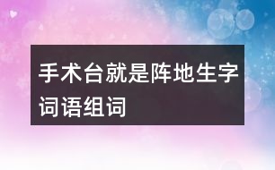 手術臺就是陣地生字詞語組詞