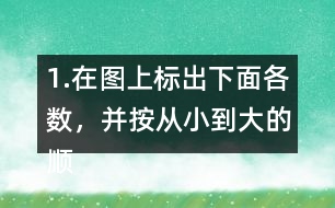 1.在圖上標出下面各數(shù)，并按從小到大的順序排列。
