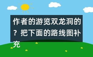 作者的游覽雙龍洞的？把下面的路線圖補充完整