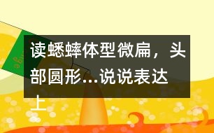 讀蟋蟀體型微扁，頭部圓形...說說表達(dá)上與課文有何不同