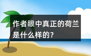 作者眼中“真正的荷蘭”是什么樣的？