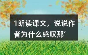 1、朗讀課文，說說作者為什么感嘆“那‘鳥的天堂’的確是鳥的天堂”。