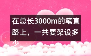在總長3000m的筆直路上，一共要架設多少根電線桿(兩端都架設)?