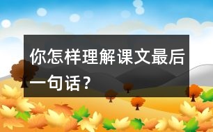 你怎樣理解課文最后一句話？