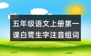 五年級語文上冊第一課白鷺生字注音組詞