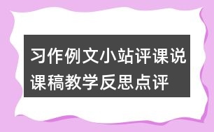 習(xí)作例文：小站評課說課稿教學(xué)反思點(diǎn)評