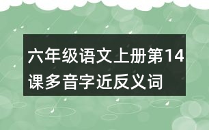 六年級(jí)語文上冊(cè)第14課多音字近反義詞