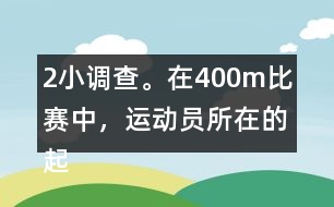 （2）小調(diào)查。在400m比賽中，運動員所在的起跑線位置是不一樣的，你知道這是為什么嗎？