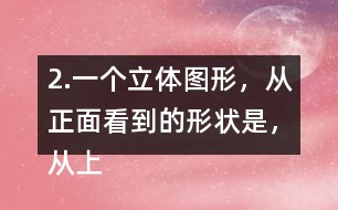 2.一個立體圖形，從正面看到的形狀是，從上面看到的形狀是，從左面看到的形狀是，撘一撘，你用了幾個小正方體？