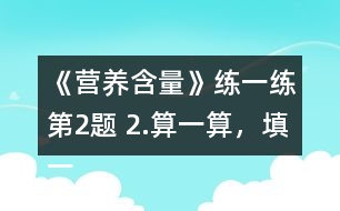 《營養(yǎng)含量》練一練第2題 2.算一算，填一填。