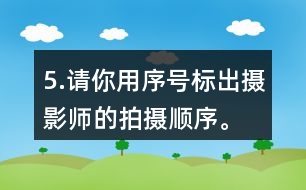 5.請你用序號標(biāo)出攝影師的拍攝順序。