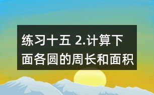 練習(xí)十五 2.計算下面各圓的周長和面積。