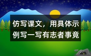 仿寫(xiě)課文，用具體示例寫(xiě)一寫(xiě)“有志者事竟成，玩也能玩出名堂”