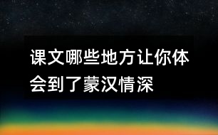 課文哪些地方讓你體會到了“蒙漢情深”？