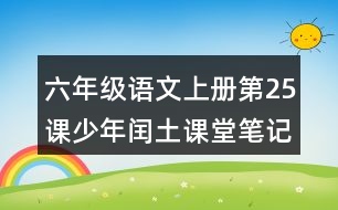 六年級(jí)語(yǔ)文上冊(cè)第25課少年閏土課堂筆記課后生字組詞